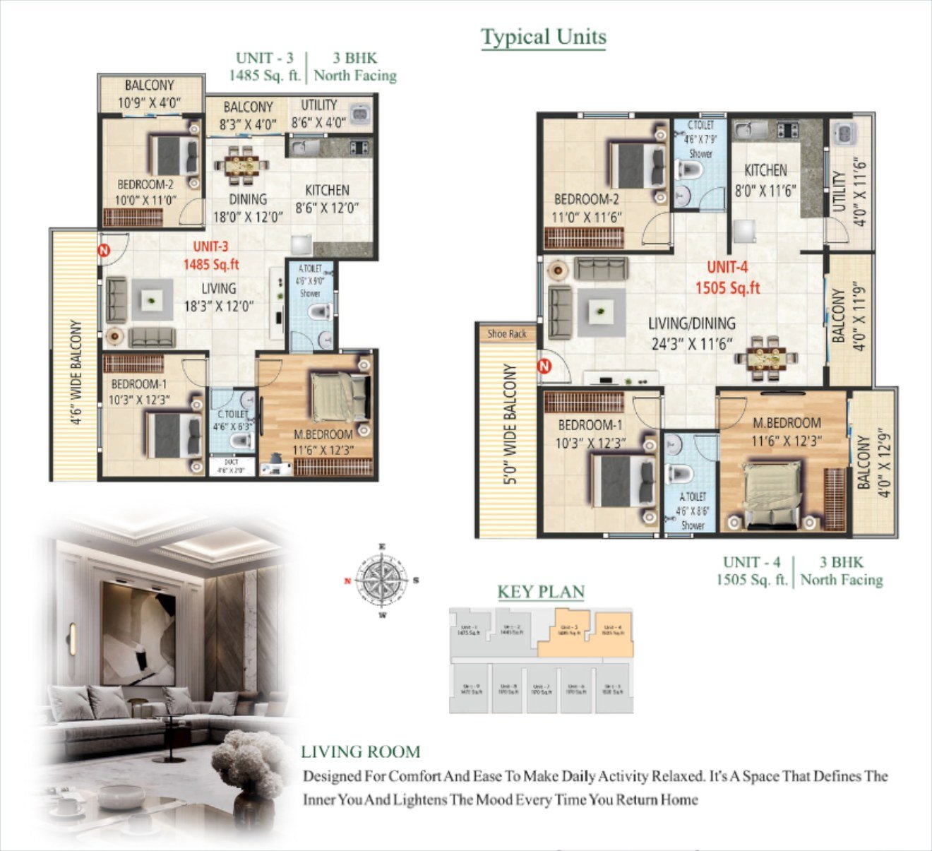 Elite Brookvale Unit 3 and Unit 4 floor plans