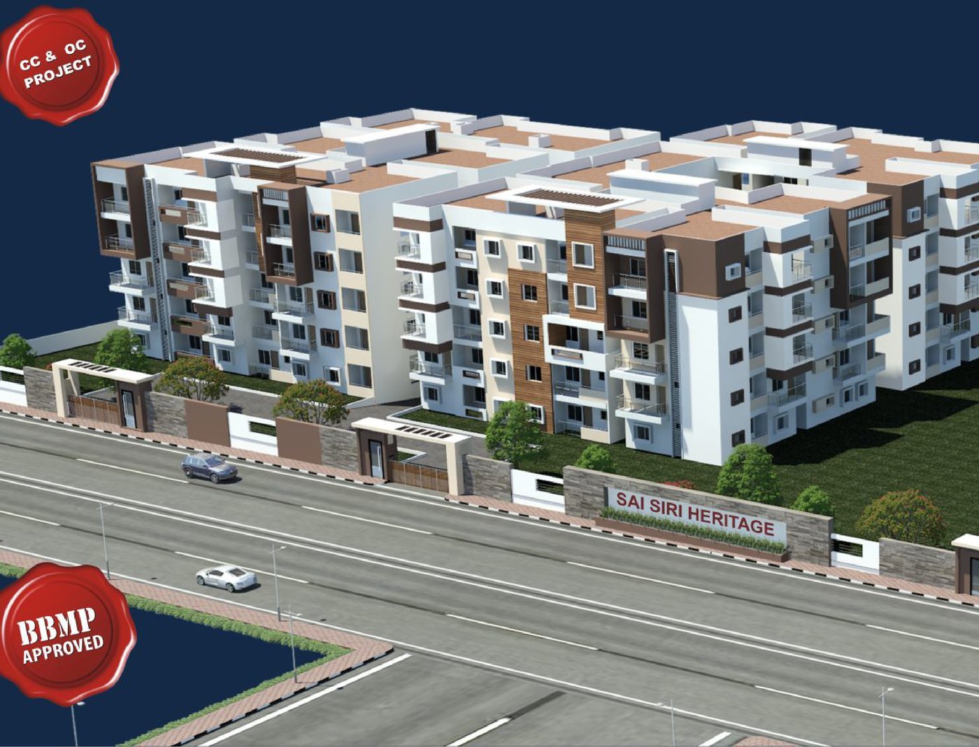 Aerial architectural rendering of Sai Siri Heritage